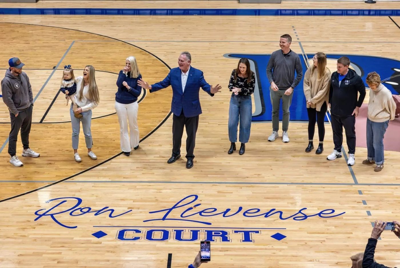 Photo of Ron Lievense Jr. being honored